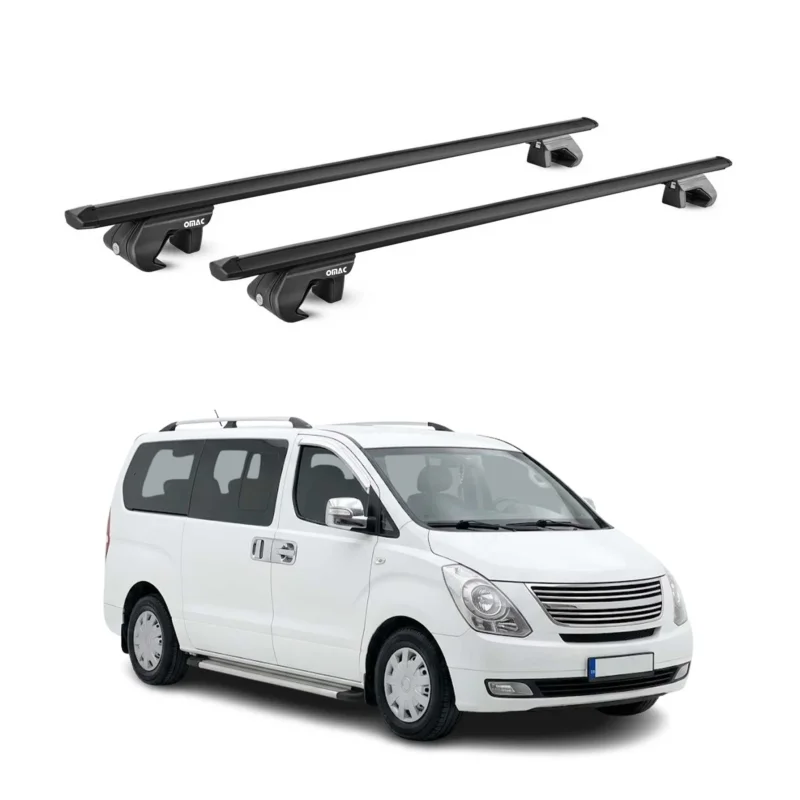 Dachträger Grundtäger für Hyundai H-1 2008-2021 90kg Aluminium Schwarz ABE
