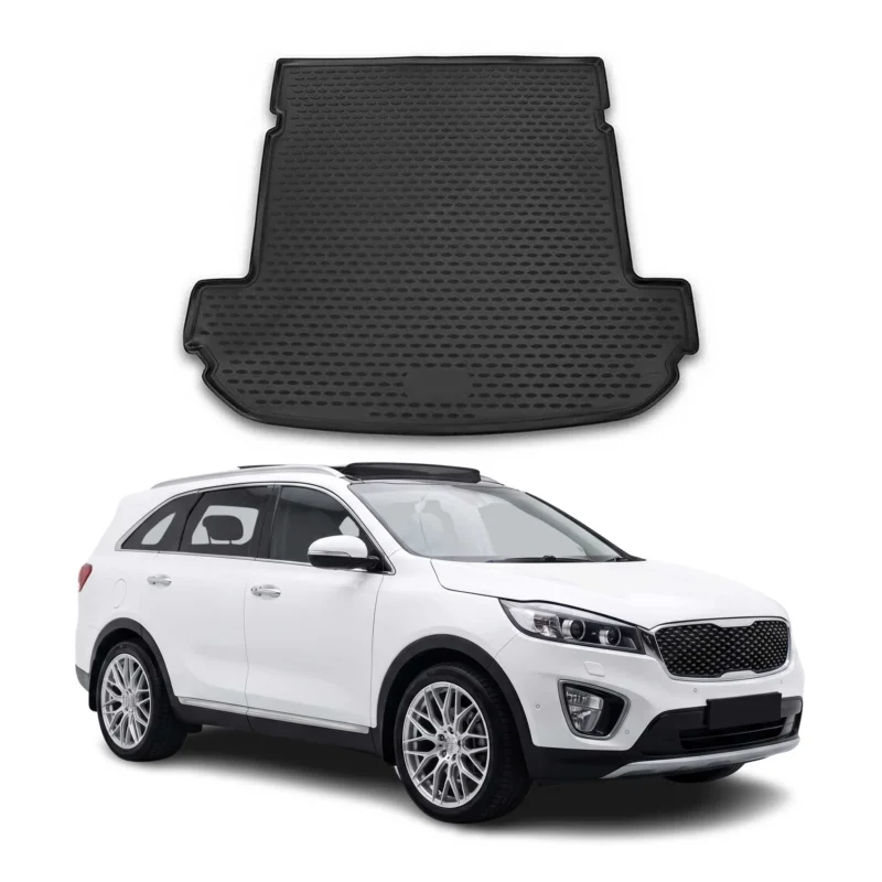 Kofferraummatte Kofferraumwanne für Kia Sorento 2015-2020 Gummi TPE Schwarz