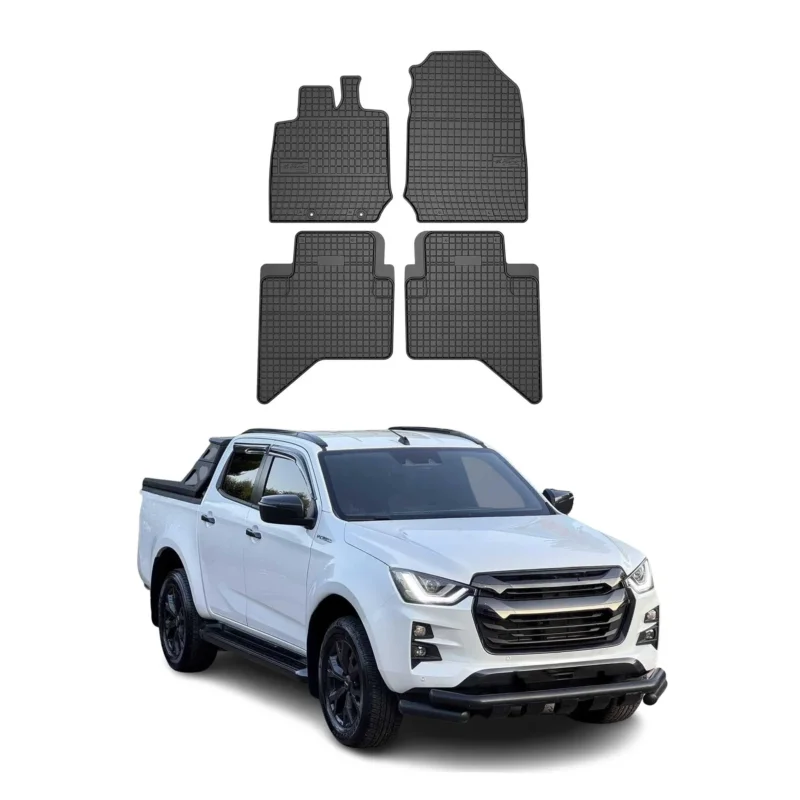OMAC Gummi Fußmatten für Isuzu D-Max 2019-2026 Automatten Gummi Schwarz 4tlg