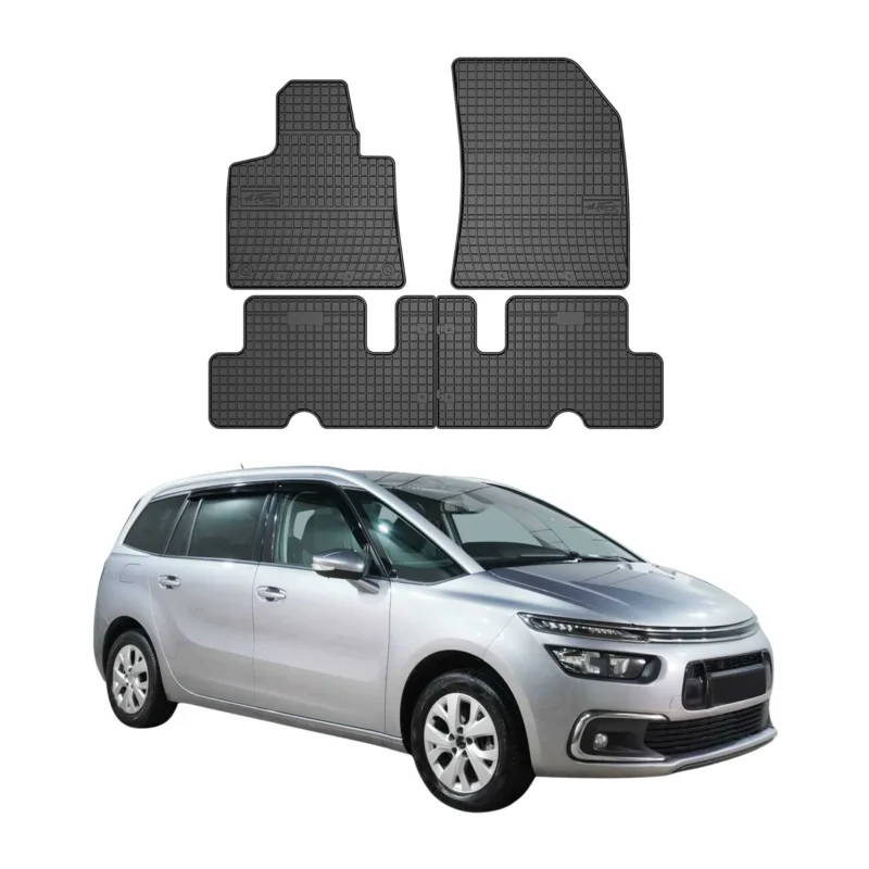 OMAC Gummi Fußmatten für Citroen C4 Spacetourer 2018-2024 Matten TPE Schwarz 4x