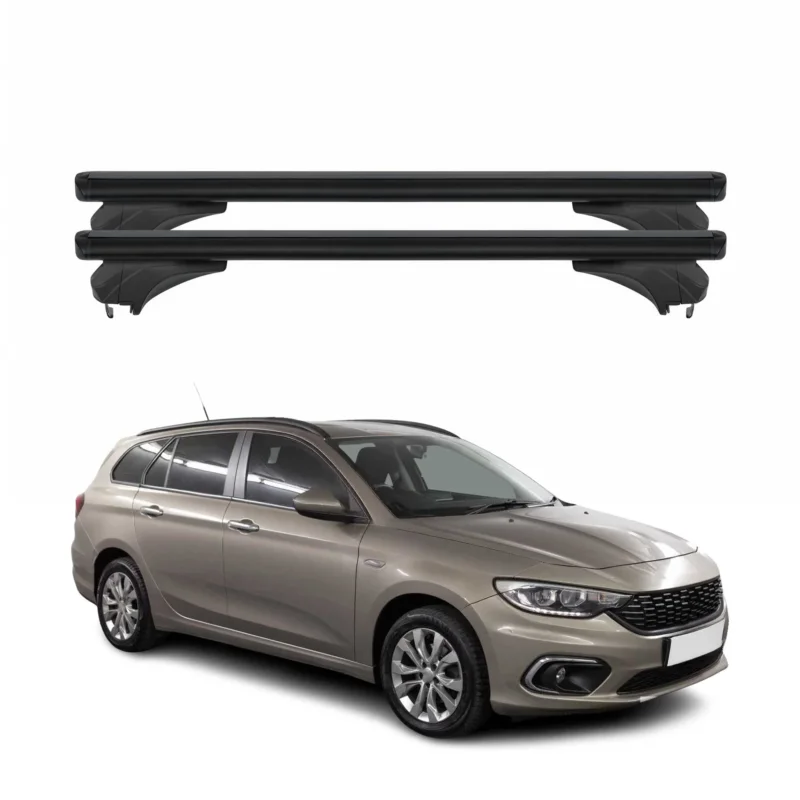 Menabo Dachträger Grundtäger für Fiat Tipo Kombi 2015-2026 Aluminium Schwarz 2x