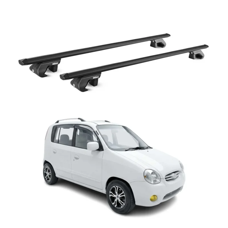 Dachträger Grundtäger für Hyundai Atos 1997-2007 90kg Aluminium Schwarz ABE