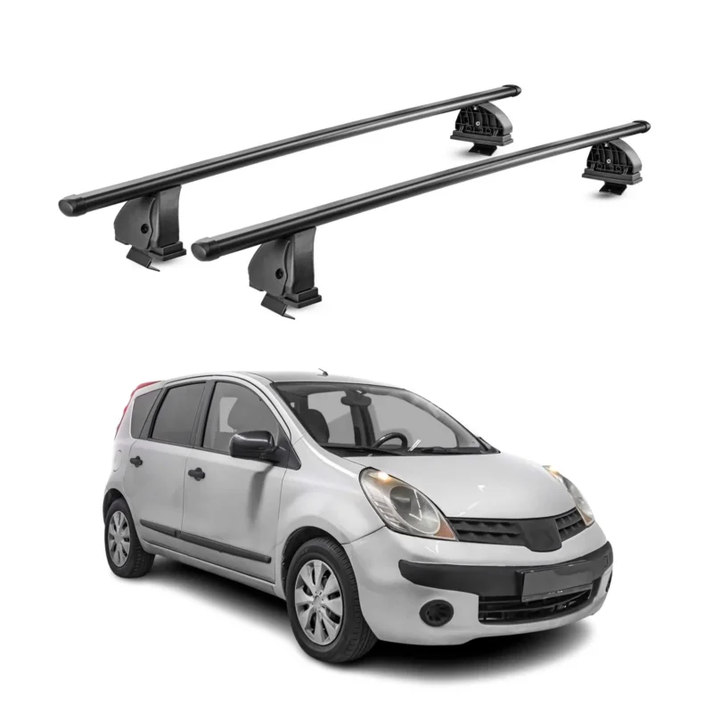 Stahl Dachträger für Nissan Note I 2006-2013 TÜV Abschließbar 2tlg Schwarz