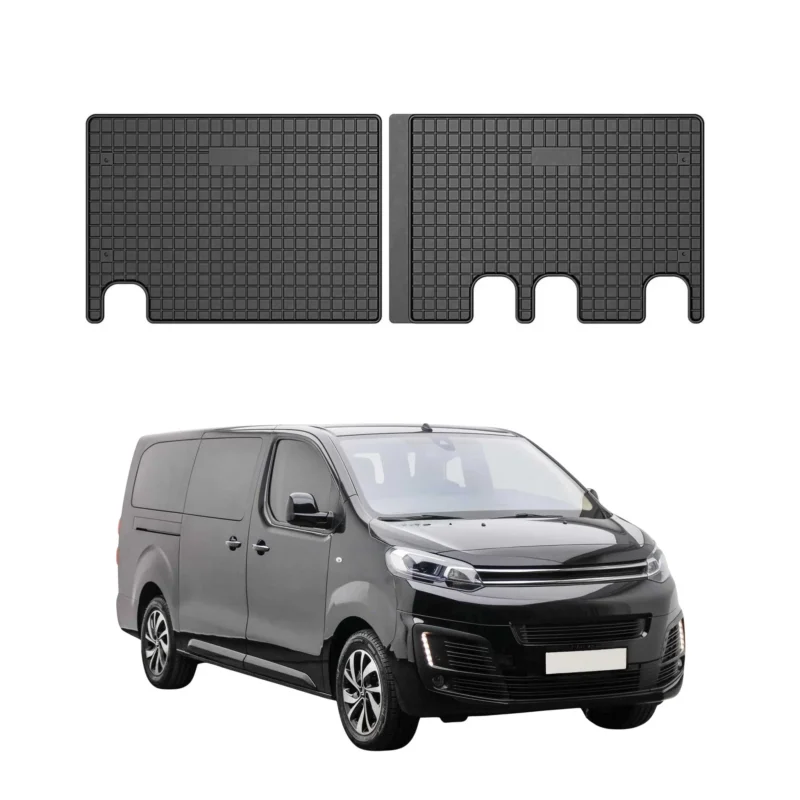 OMAC Gummi Fußmatten für Citroen Jumpy 2. Sitzreihe 2016-2026 Matten Schwarz 2x