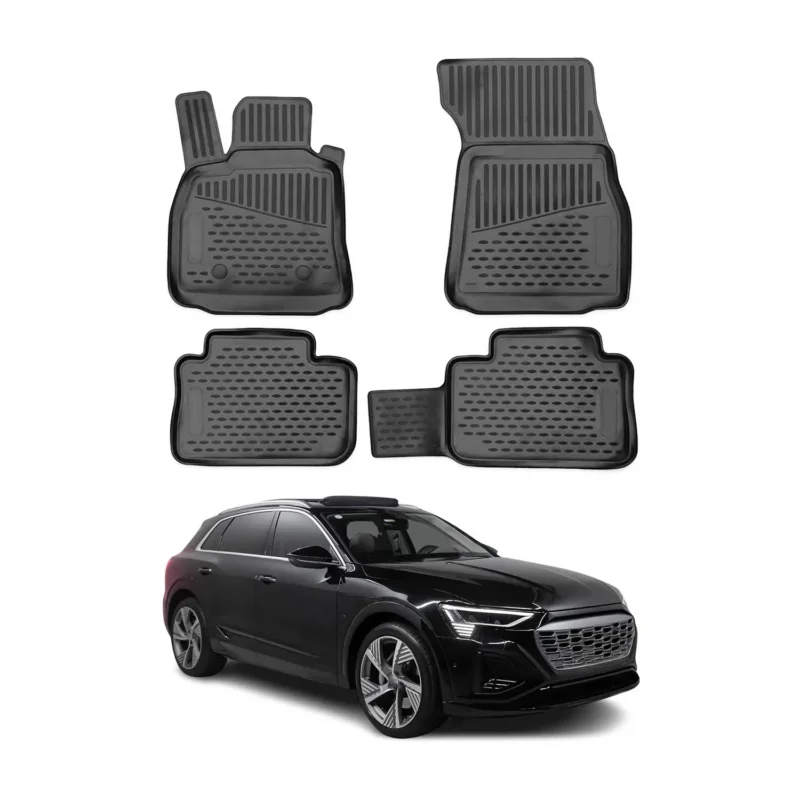 OMAC Gummimatten Fußmatten für Audi Q8 e-Tron 2018-2026 TPE Automatten Schwarz