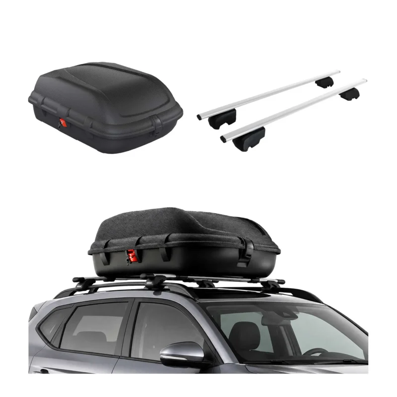 Carbonlook Dachbox 270L + Dachträger Fiat Tipo Cross 2020-2026 Silber