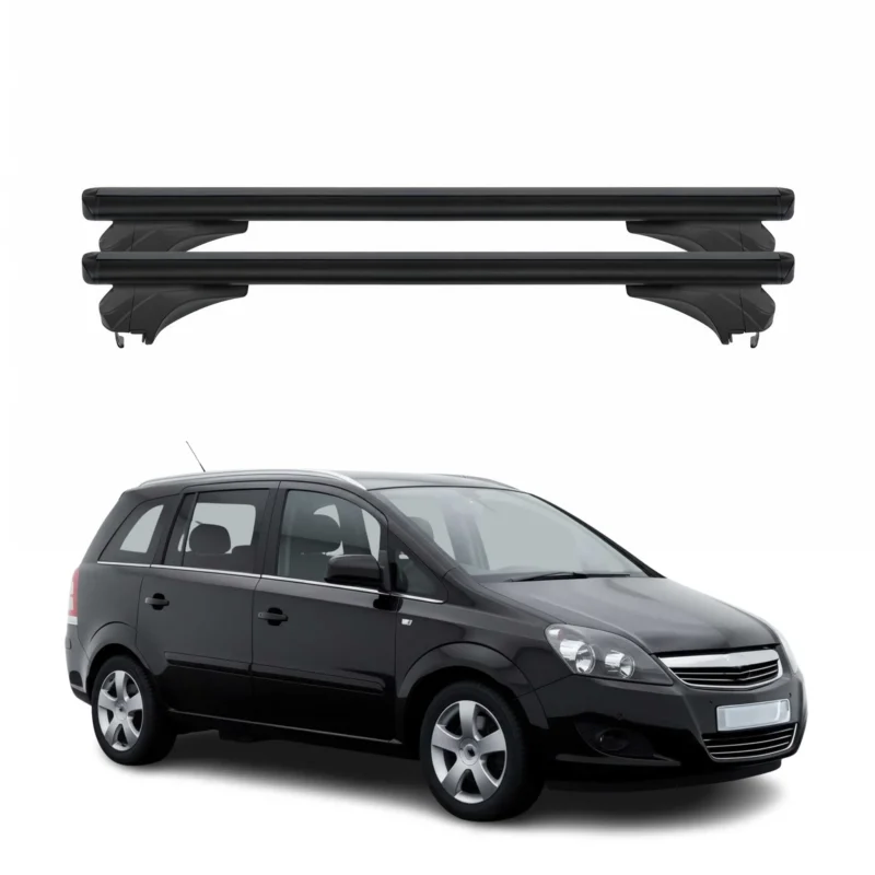 Menabo Dachträger Grundtäger für Opel Zafira B 2008-2012 Aluminium Schwarz 2 tlg
