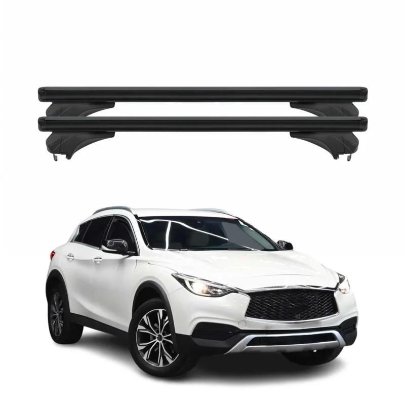 Menabo Dachträger Grundtäger für Infiniti QX30 2016-2019 Aluminium Schwarz 2 tlg