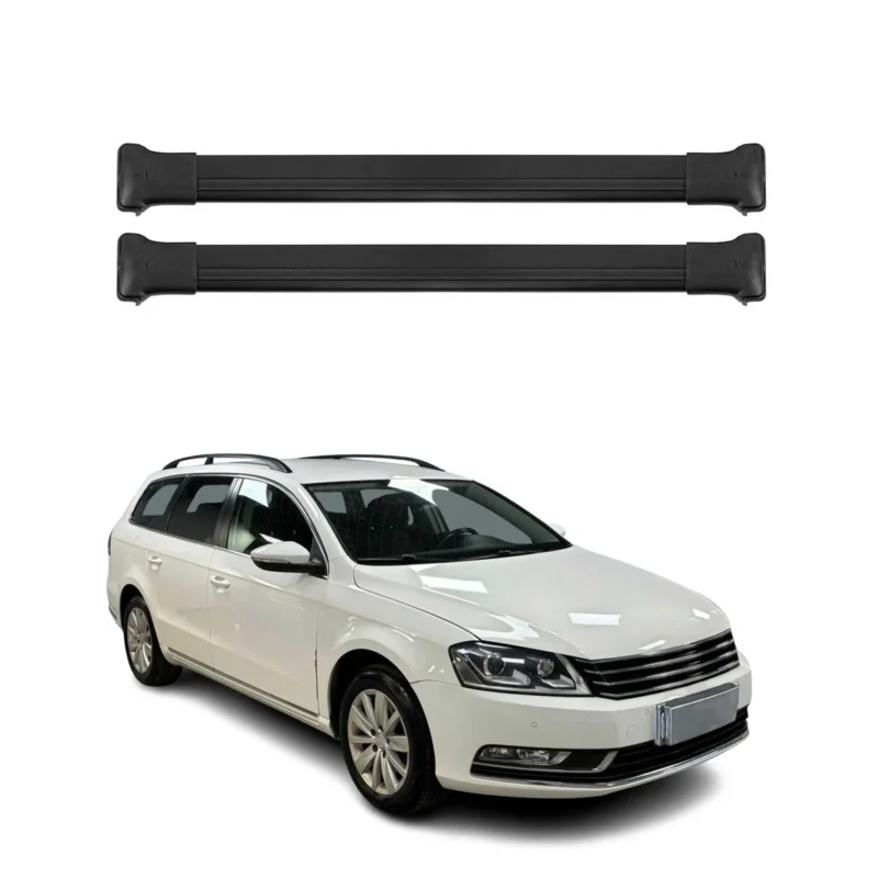 Dachträger Grundtäger für VW Passat Alltrack B7 2012-2014 75kg Alu Schwarz 2 tlg