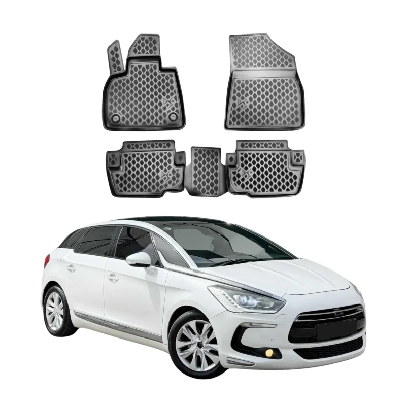 OMAC Gummimatten Fußmatten für Citroen DS5 2011-2021 TPE Automatten Schwarz 4x