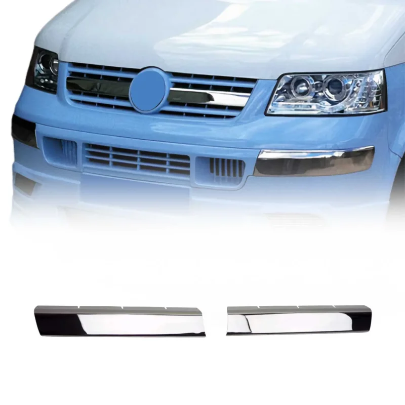 Kühlergrill Leisten Grillleisten für VW T5 2003-2010 Edelstahl Chrom 2tlg