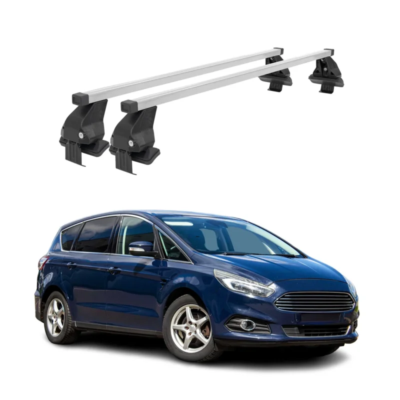 Menabo Dachträger Grundtäger für Ford S-Max 2015-2019 50kg Stahl Silber 2 tlg