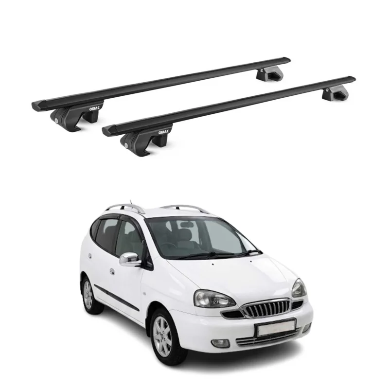 Dachträger Grundtäger für Daewoo Tacuma 2000-2004 Pre-FL 90kg Alu Schwarz ABE