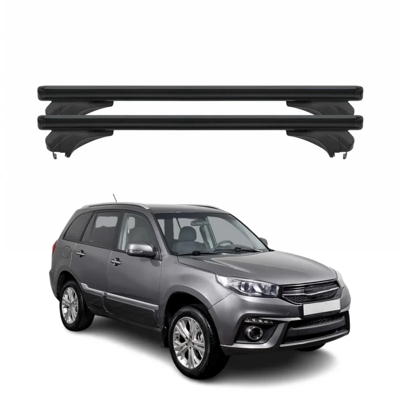 Menabo Dachträger Grundtäger für Chery Tiggo 3 / J11 2013-2023 Alu Schwarz 2 tlg