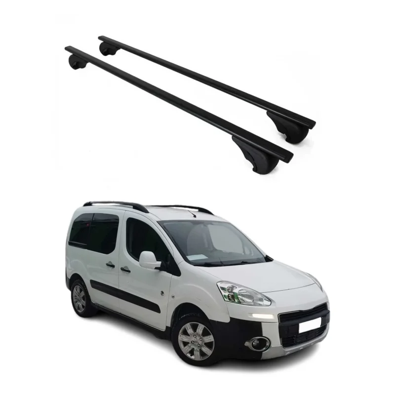 Dachträger Grundträger für Peugeot Partner Tepee 2008-2018 75kg Stahl Schwarz 2x