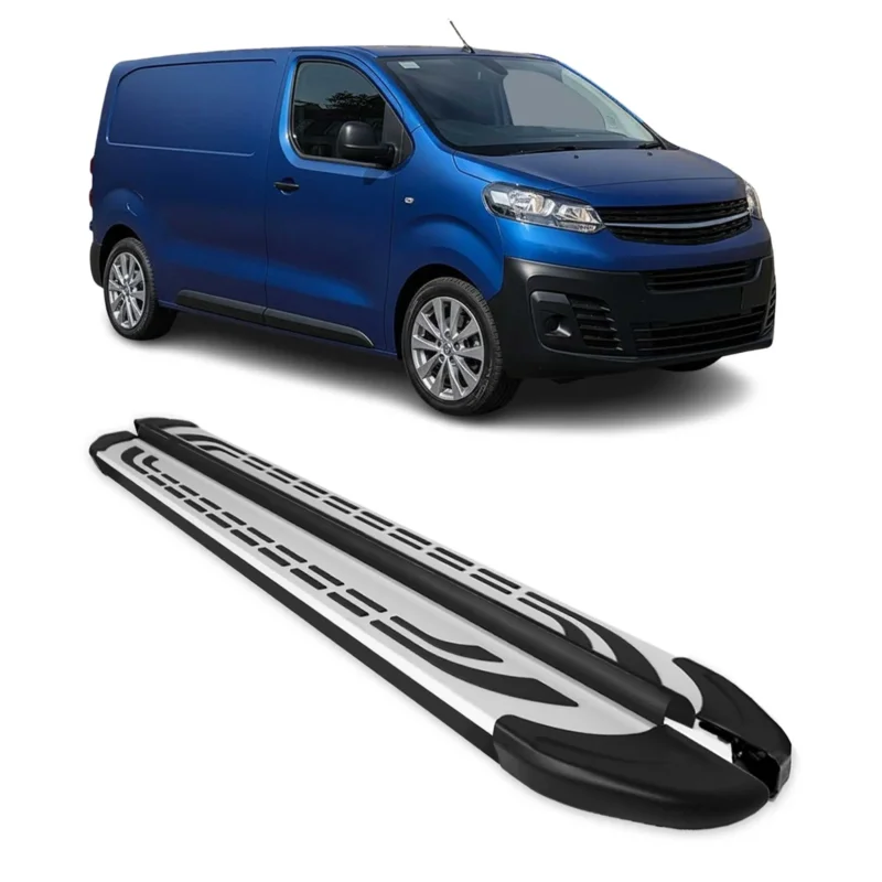 Trittbretter Seitenschweller für Opel Vivaro C 2019-2026 L2 L3 Schwarz Alu