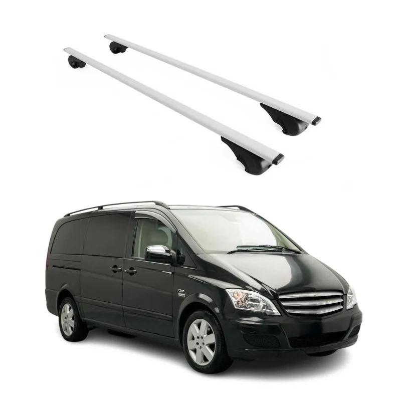 Dachträger Grundträger für Mercedes Vito W639 2003-2014 75kg Stahl Silber 2 tlg