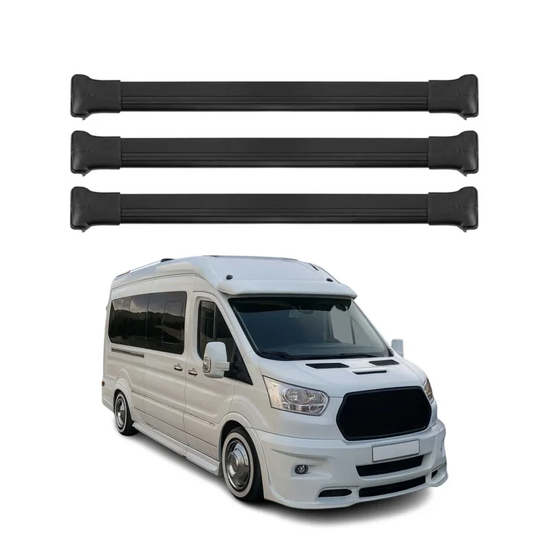 Dachträger Grundtäger für Ford Transit 2015-2026 75kg Aluminium Schwarz 3 tlg