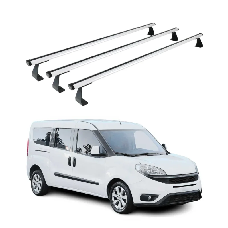 Dachträger Grundtäger für Fiat Doblo 2010-2022 75kg Aluminium Silber 3 tlg