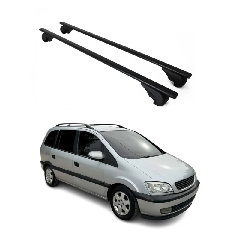 Dachträger Grundträger für Opel Zafira A 1999-2005 75kg Stahl Schwarz 2 tlg