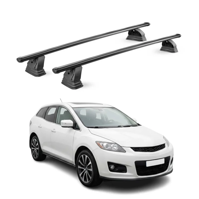 Stahl Dachträger für Mazda CX-7 2006-2012 TÜV Abschließbar 75 kg 2tlg Schwarz