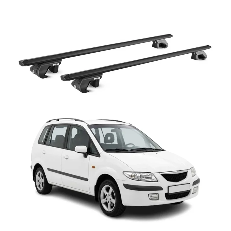Dachträger Grundtäger für Mazda Premacy I 1999-2004 90kg Aluminium Schwarz ABE