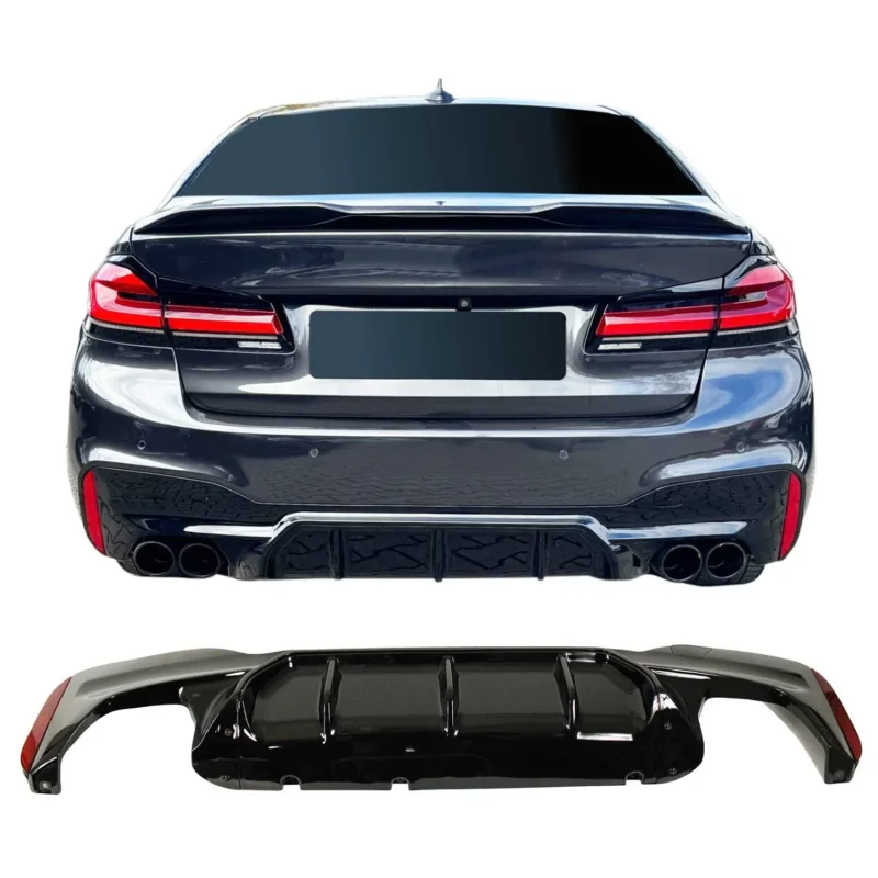 JOM Heckdiffusor Spoilerlippe für BMW 5er G30 / G31 2017-2020 schwarz glänzend