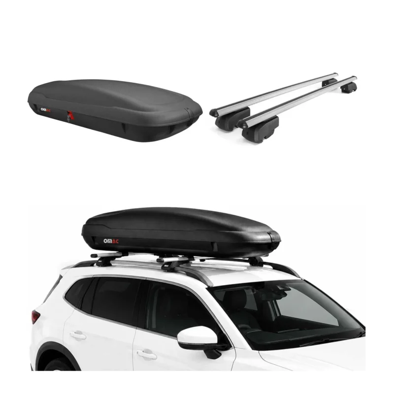 Carbonlook Dachbox 400L + Alu Dachträger Audi A4 B9 Avant 2016-2025 Silber