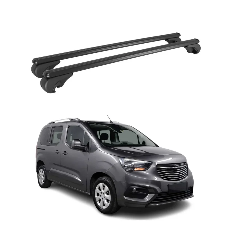 Dachträger Grundträger für Opel Combo E 2019-2026 TÜV Aluminium Schwarz 2tlg