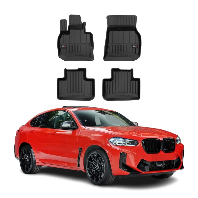 OMAC Gummi Fußmatten für BMW X4 G02 2018-2025 Premium TPE Automatten Schwarz