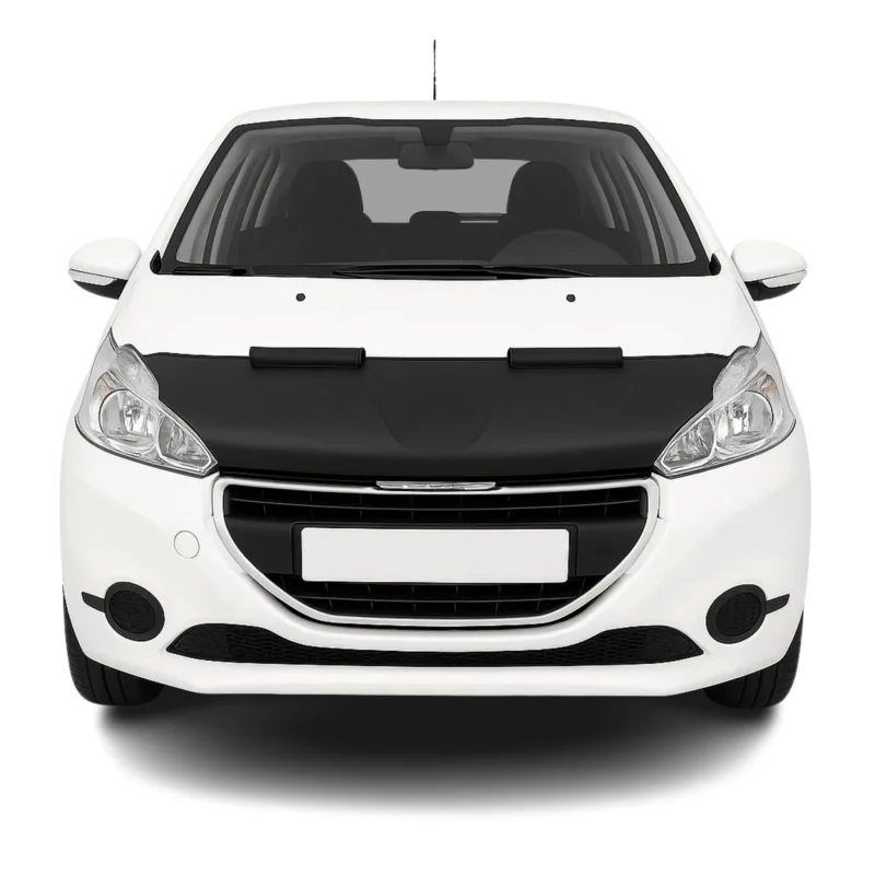 Haubenbra Steinschlagschutz Bonnet Bra für Peugeot 208 2012-2019 Schwarz Halb
