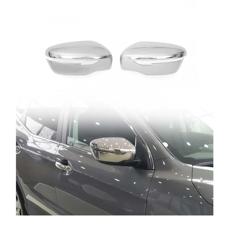 Spiegelkappen Spiegelabdeckung für Nissan Qashqai J11 2014-2021 Chrom ABS Silber