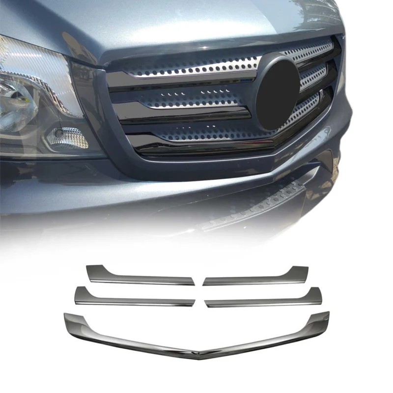 Kühlergrill Grillleisten für Mercedes Sprinter 906 2013-2018 Chrom Dunkel 5x