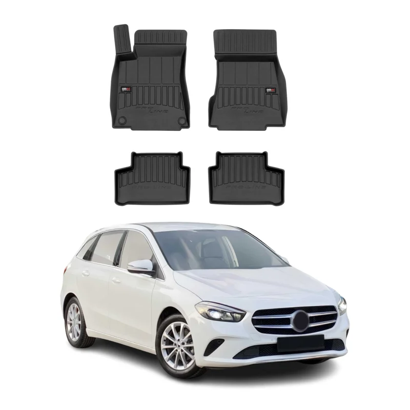OMAC Gummi Fußmatten für Mercedes B Klasse W247 2019-2026 Premium TPE Schwarz 4x