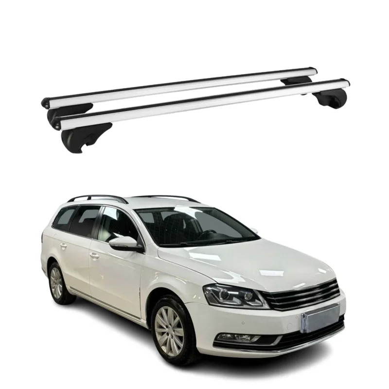 Dachträger Grundtäger für VW Passat Alltrack B7 2012-2014 75kg Alu Grau 2 tlg