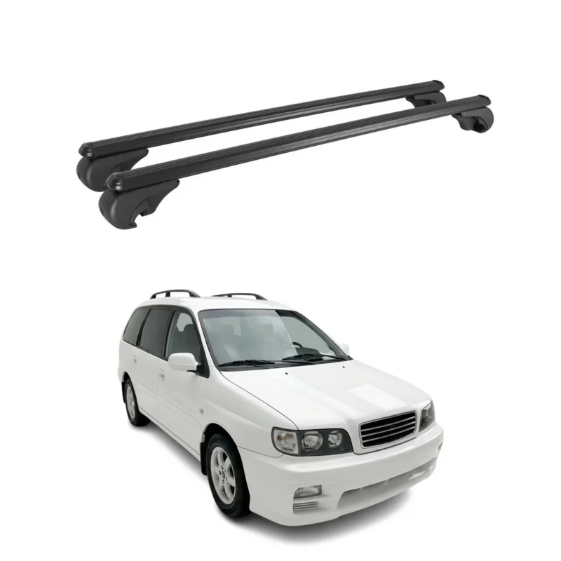 Dachträger Grundträger für Kia Joice Kombi 1999-2003 TÜV Aluminium Schwarz 2tlg