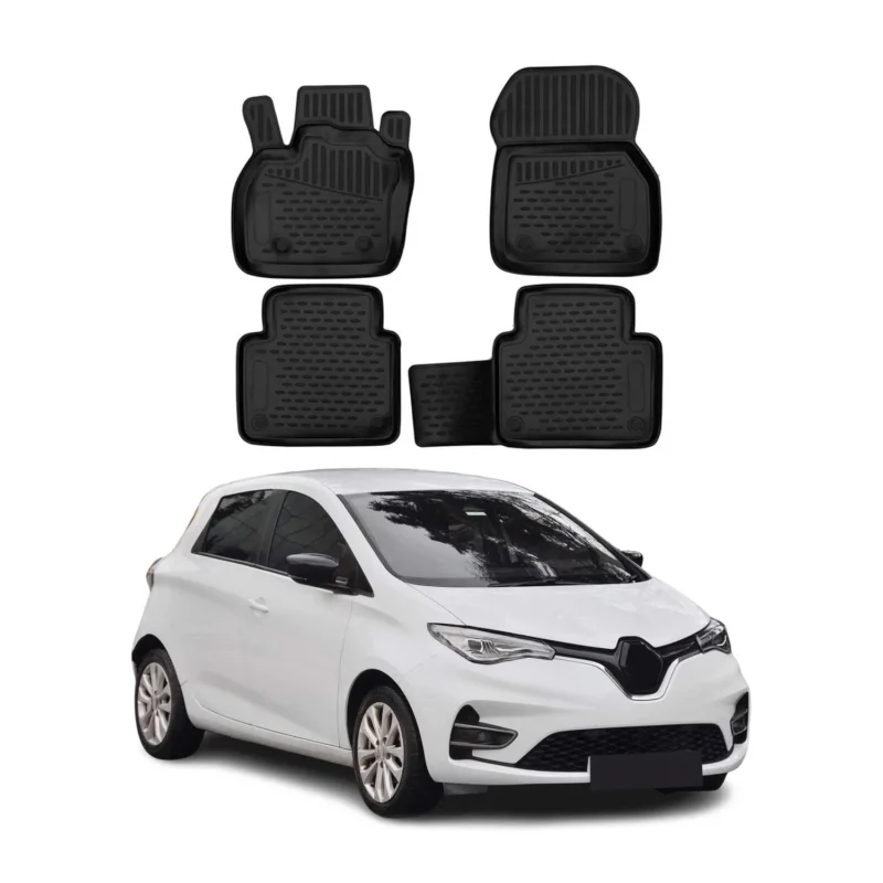 OMAC Gummimatten Fußmatten für Renault Zoe 2019-2024 TPE Automatten Schwarz 4x