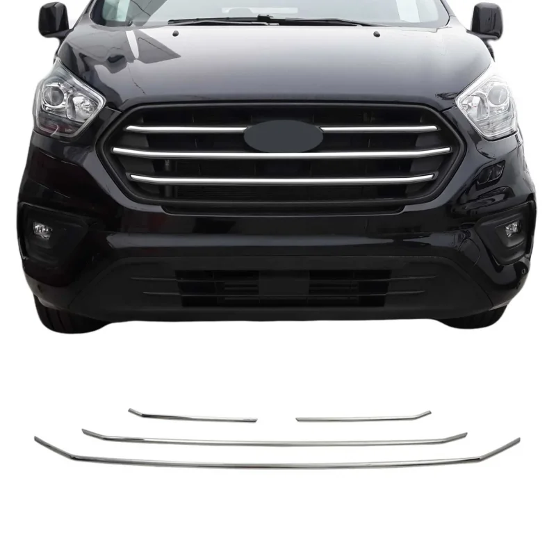 Kühlergrill Grillleisten für Ford Transit Tourneo Custom 2018-2024 Chrom 4x