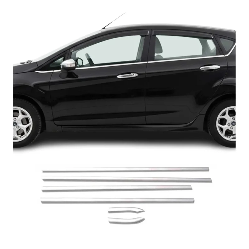 Fensterleisten Zierleisten für Ford Fiesta 2008-2017 Edelstahl Chrom 6tlg