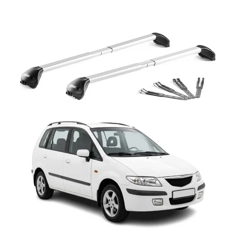 Dachträger Grundtäger für Mazda Premacy I 1999-2004 100kg Aluminium Grau 2x ABE
