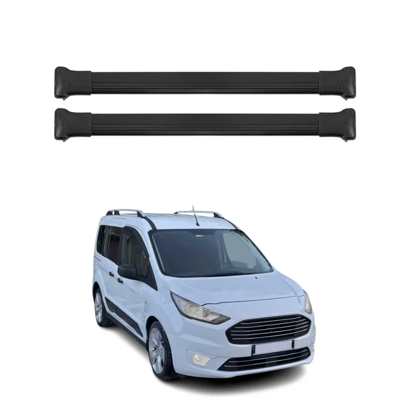 Dachträger Grundtäger für Ford Connect II 2013-2021 75kg Aluminium Schwarz 2 tlg