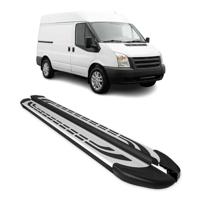 Trittbretter Seitenschweller für Ford Transit 2006-2014 L1 Schwarz Aluminium