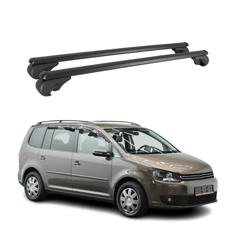 Dachträger Grundtäger für VW Touran mk1 2003-2015 75kg Aluminium Schwarz 2 tlg