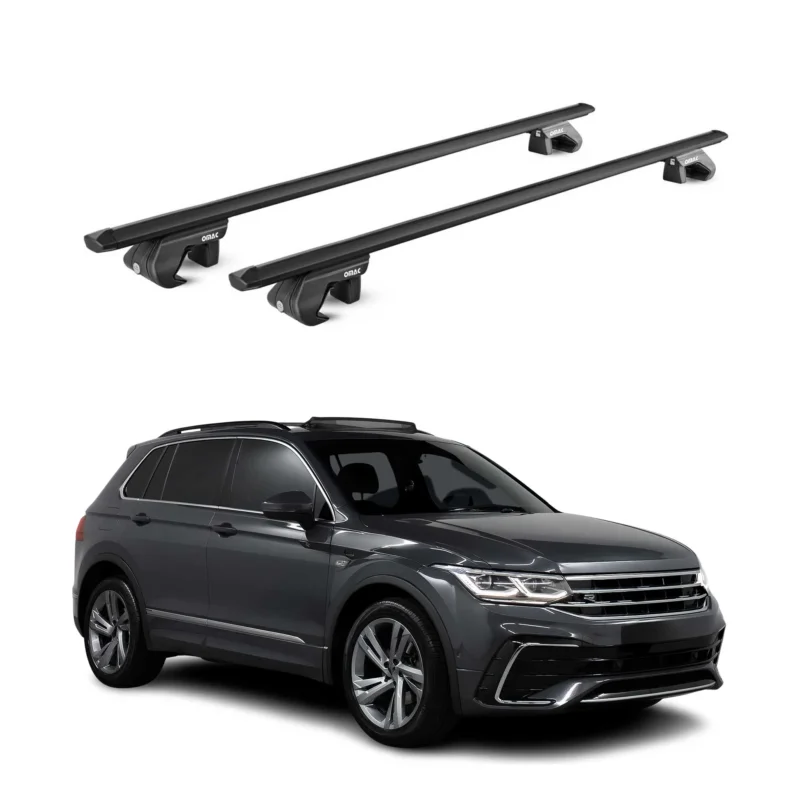 Dachträger für VW Tiguan 5N AD1 Allspace 2016-2024 90kg Alu Schwarz 2x ABE