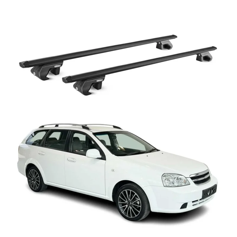 Dachträger Grundtäger für Chevrolet Nubira Kombi 2005-2009 90kg Alu Schwarz ABE