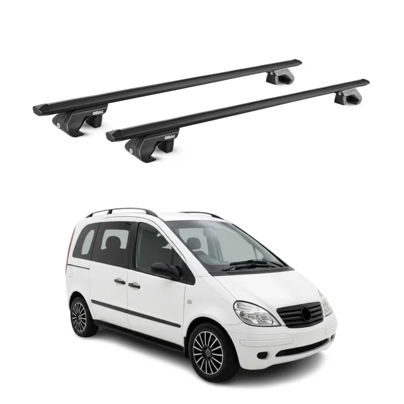 Dachträger Grundtäger für Mercedes Vaneo W414 2001-2005 Alu Schwarz 2 tlg ABE