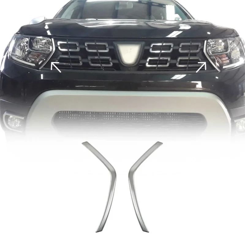 Kühlergrill Leisten Grillleisten für Dacia Duster 2018-2021 Edelstahl Chrom 2x