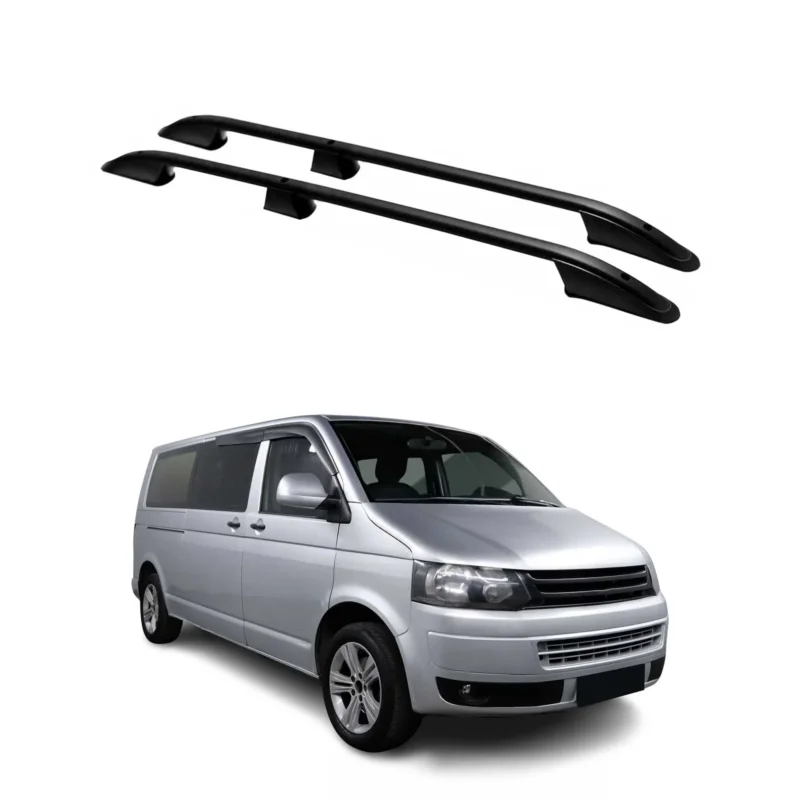 Dachreling für VW T5 T6 Transporter Multivan Caravelle 2003-24 L2 Alu Schwarz