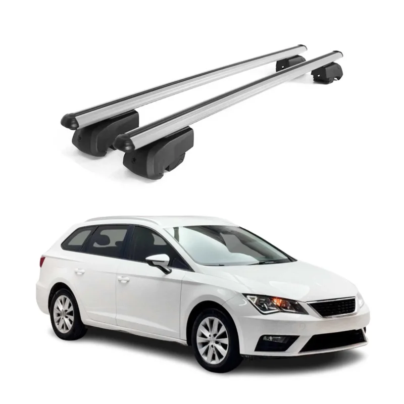 Dachträger Gepäckträger für Seat Leon Kombi 2014-2023 ABE Aluminium Grau 2x