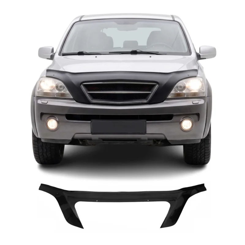 Motorhaube Deflektor Steinschlagschutz für Kia Sorento mk1 2002-2009 Schwarz